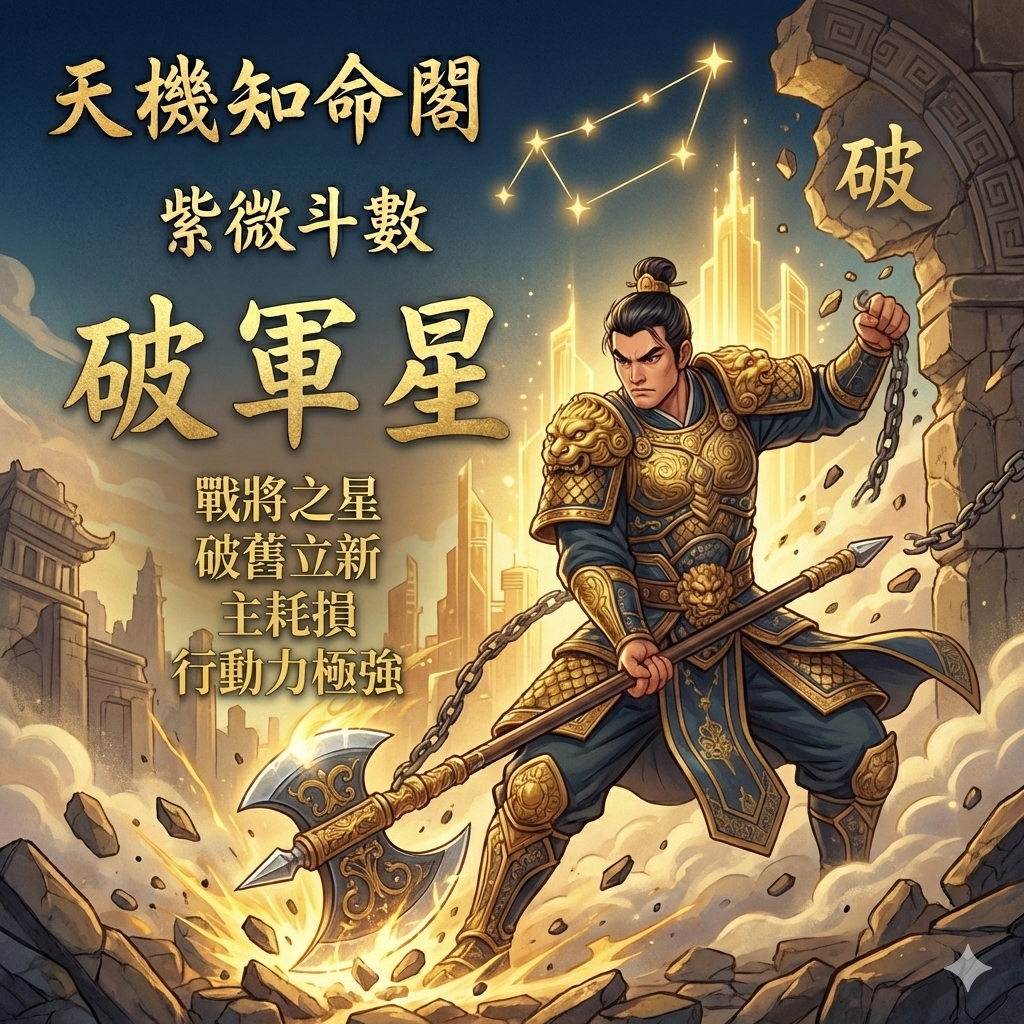 [fz-024] 破軍星：戰將之星，破舊立新、主耗損，行動力極強。