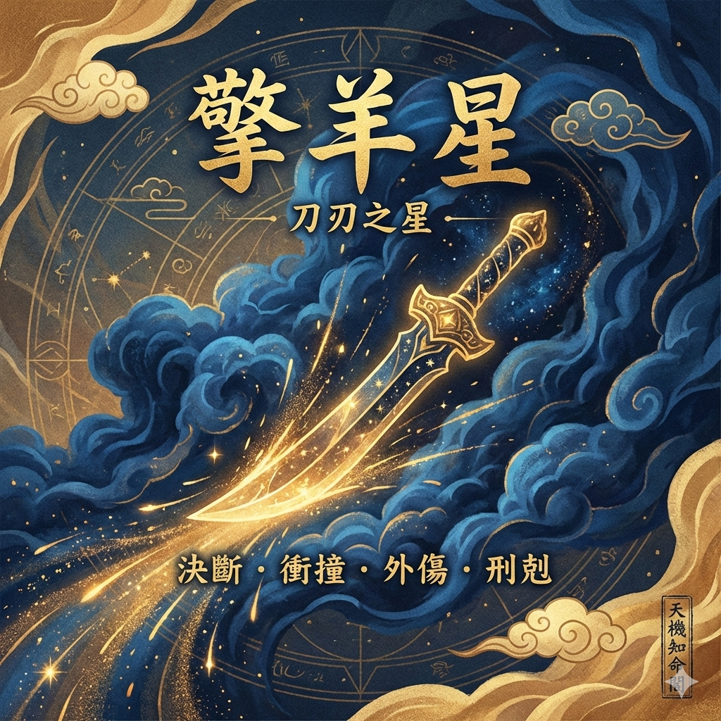 [fz-038] 
  擎羊星：刀刃之星，主決斷力、衝撞、外傷與刑剋。