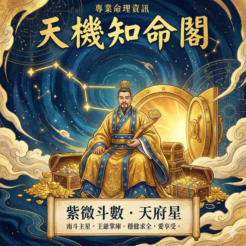 [fz-017] 天府星：南斗主星，如王爺掌庫，穩健求全、愛享受。