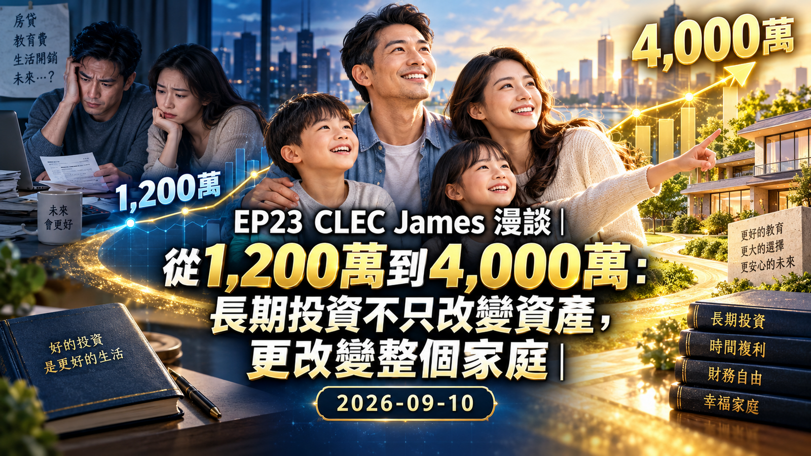 [cj-023] CLEC James
  漫談｜從1,200萬到4,000萬：長期投資不只改變資產，更改變整個家庭｜2026-09-10