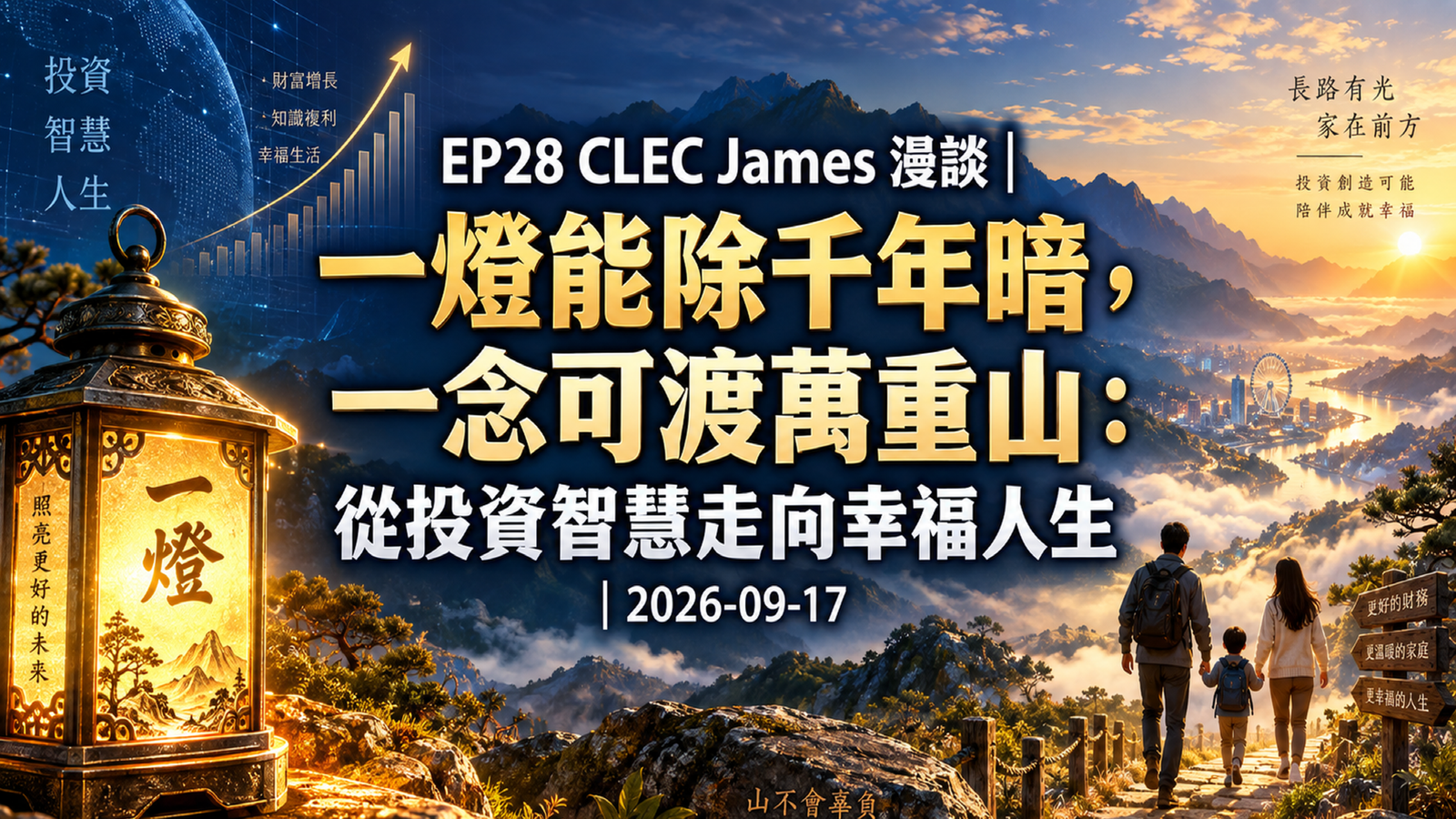 [cj-028] CLEC James
  漫談｜一燈能除千年暗，一念可渡萬重山：從投資智慧走向幸福人生｜2026-09-17